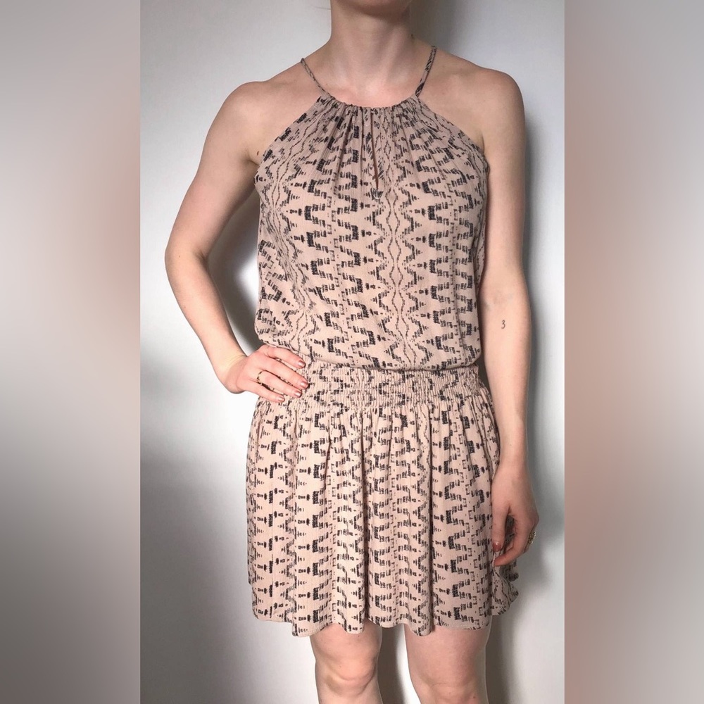Veronica M Drop Waist Halter Dress